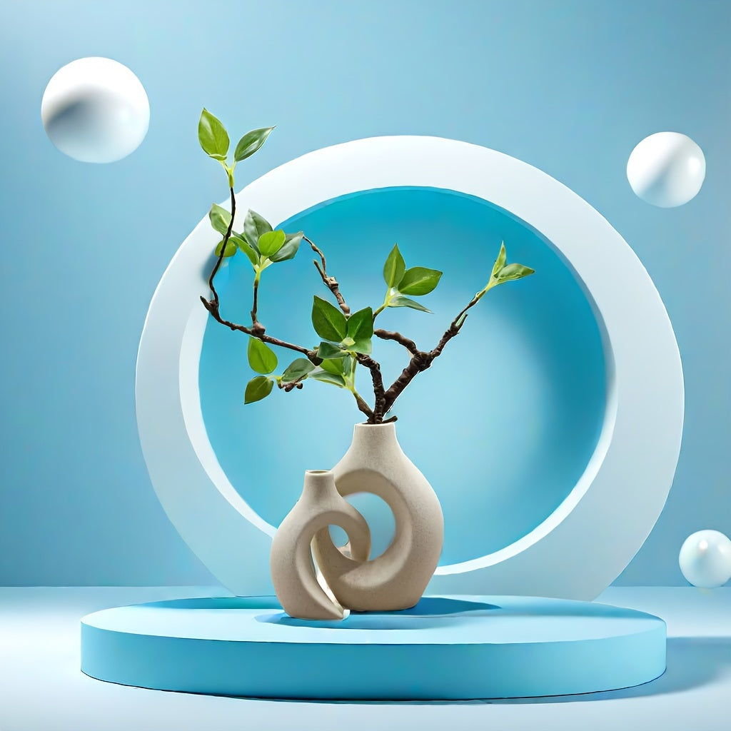 אגרטל קרמי אבסטרקטי – מינימליזם חם שמרכך את החלל