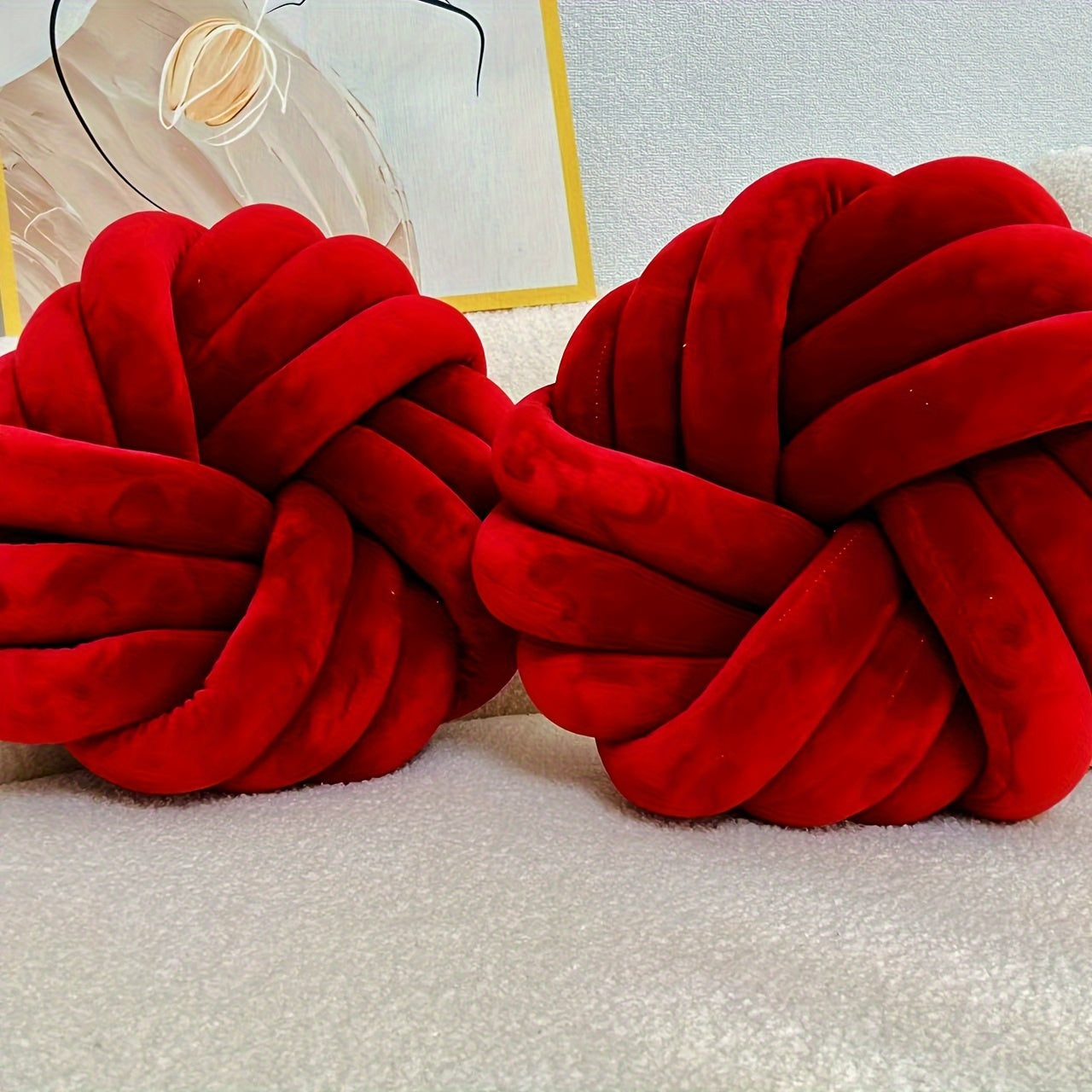 סט 2 כריות קשר מינימליסטיות — פליז רך, כביס, מושלם לסלון ולחדר