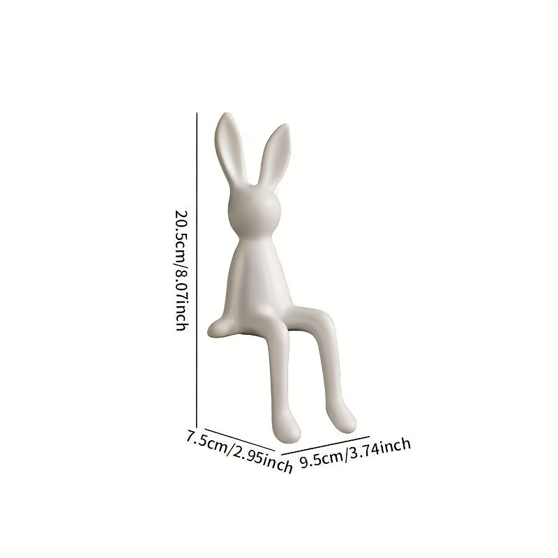 פסלון ארנב יושב – יופי עדין למדף, לשולחן ולמרפסת