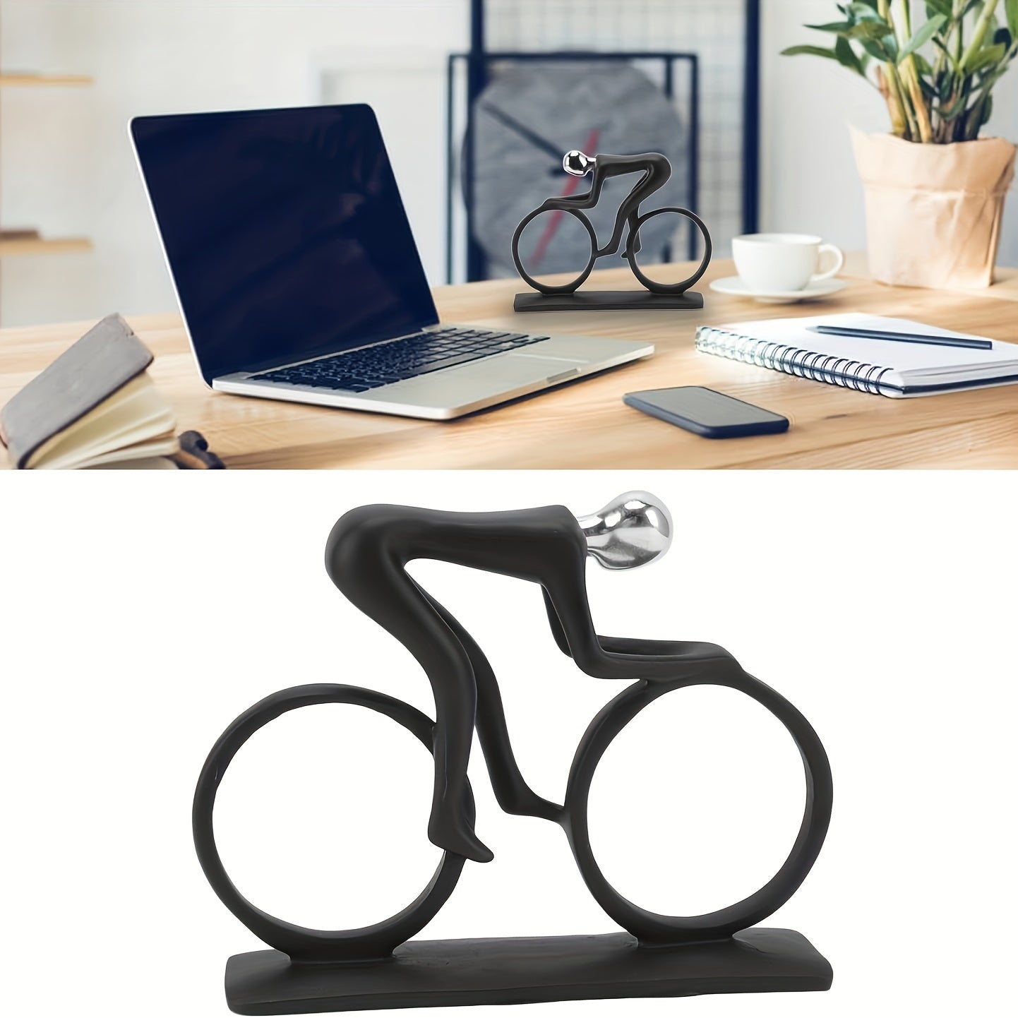 פסל רוכב אופניים — נגיעה מודרנית שמשמחת את החלל