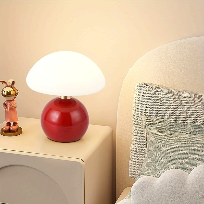 מנורת פטרייה קרמית USB – עמעום במגע