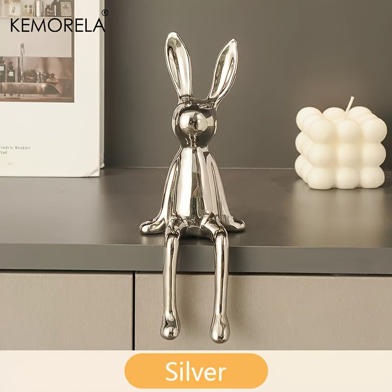 ארנב קרמי יושב – זהב / כסף / לבן-פנינה