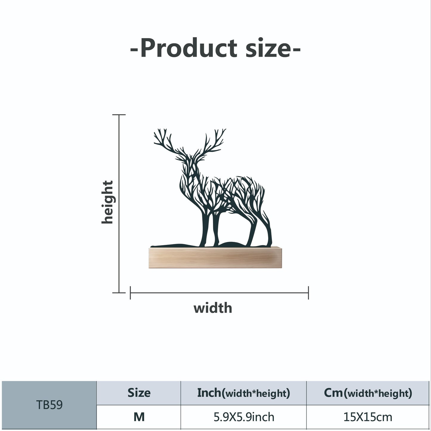 פסלון אייל מברזל על בסיס עץ — נקודת יופי שמחממת כל חלל