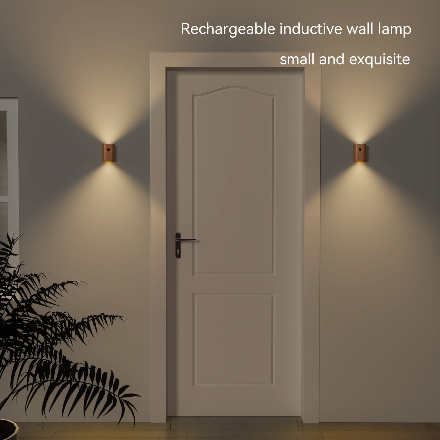 מנורת קיר חכמה עם חיישן תנועה (USB-C נטען) — אור חם למעלה ולמטה