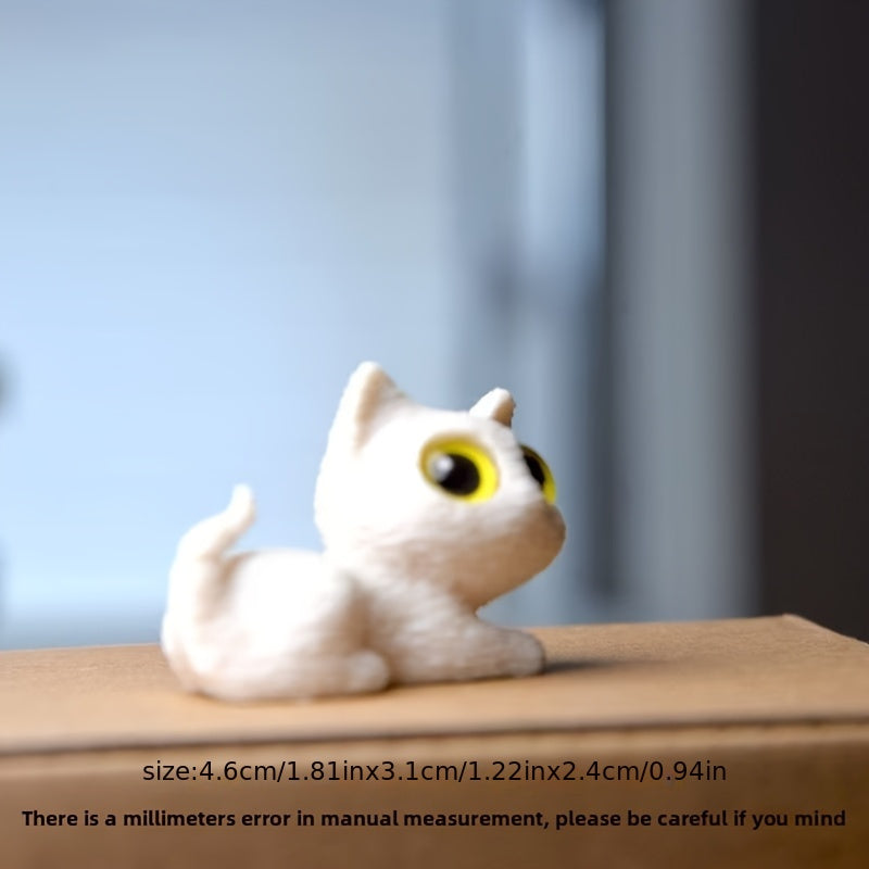 סט 5 חתולים קטנים מודפסים בתלת־ממד – עיניים “חיות”, חיוך על כל מדף