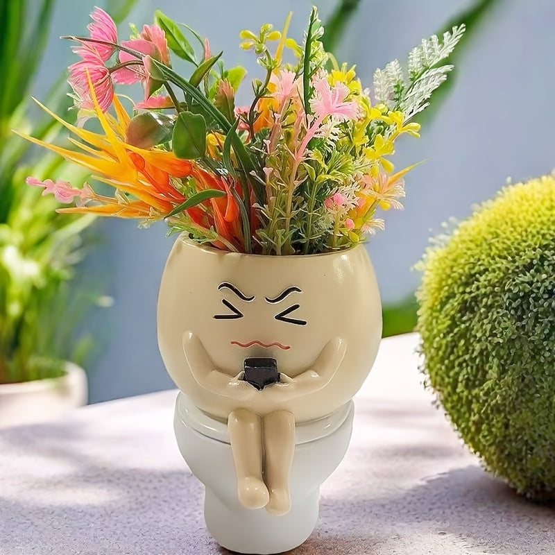 עציץ אסלה מעוצב משרף — מצחיק, שובה לב, ומרים כל פינה בבית