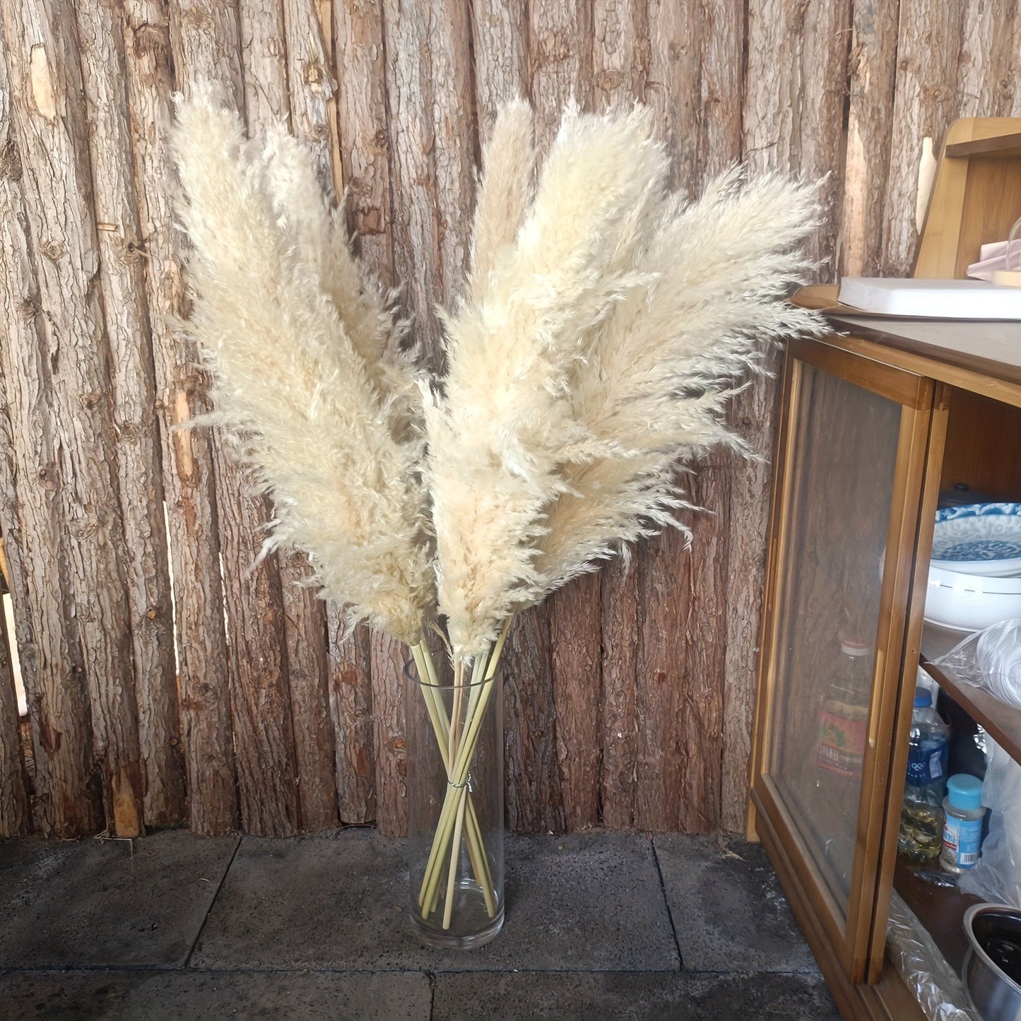 מארז 10 ענפי פמפס 100 ס״מ — פרחים מיובשים רכים ומלאים