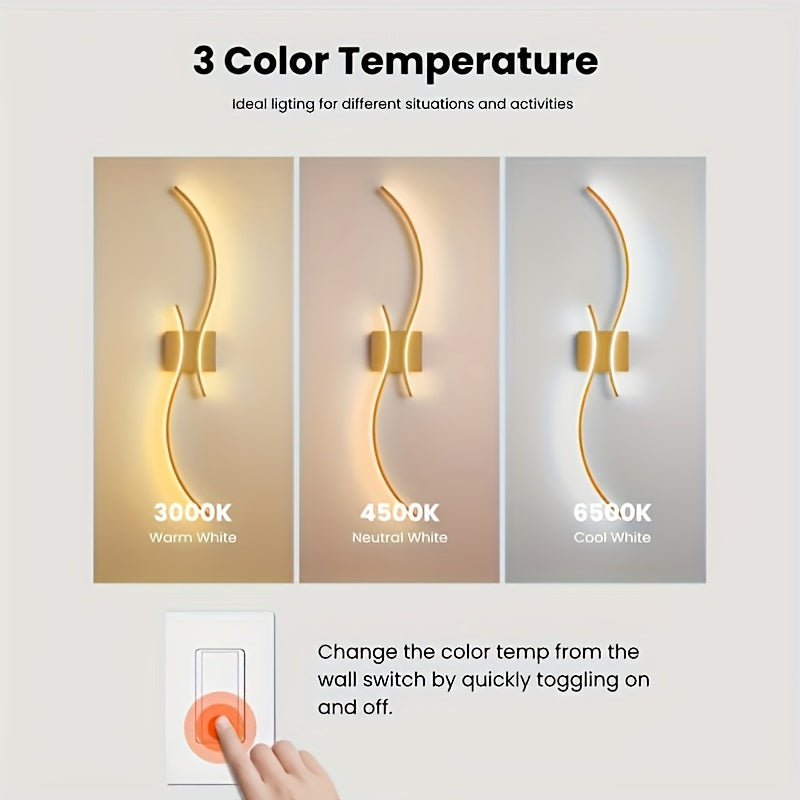 קונסולת קיר LED מודרנית — 3 גווני אור בלחיצה