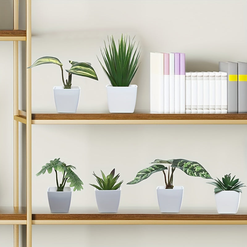 סט נורדי של 6 צמחים מלאכותיים — יופי נקי בלי טיפול