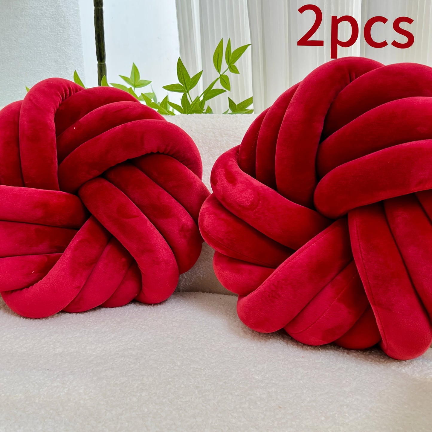 סט 2 כריות קשר מינימליסטיות — פליז רך, כביס, מושלם לסלון ולחדר