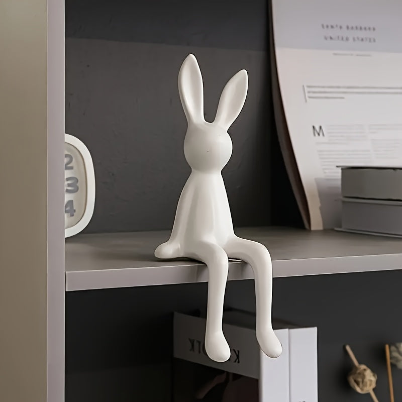 פסלון ארנב יושב – יופי עדין למדף, לשולחן ולמרפסת