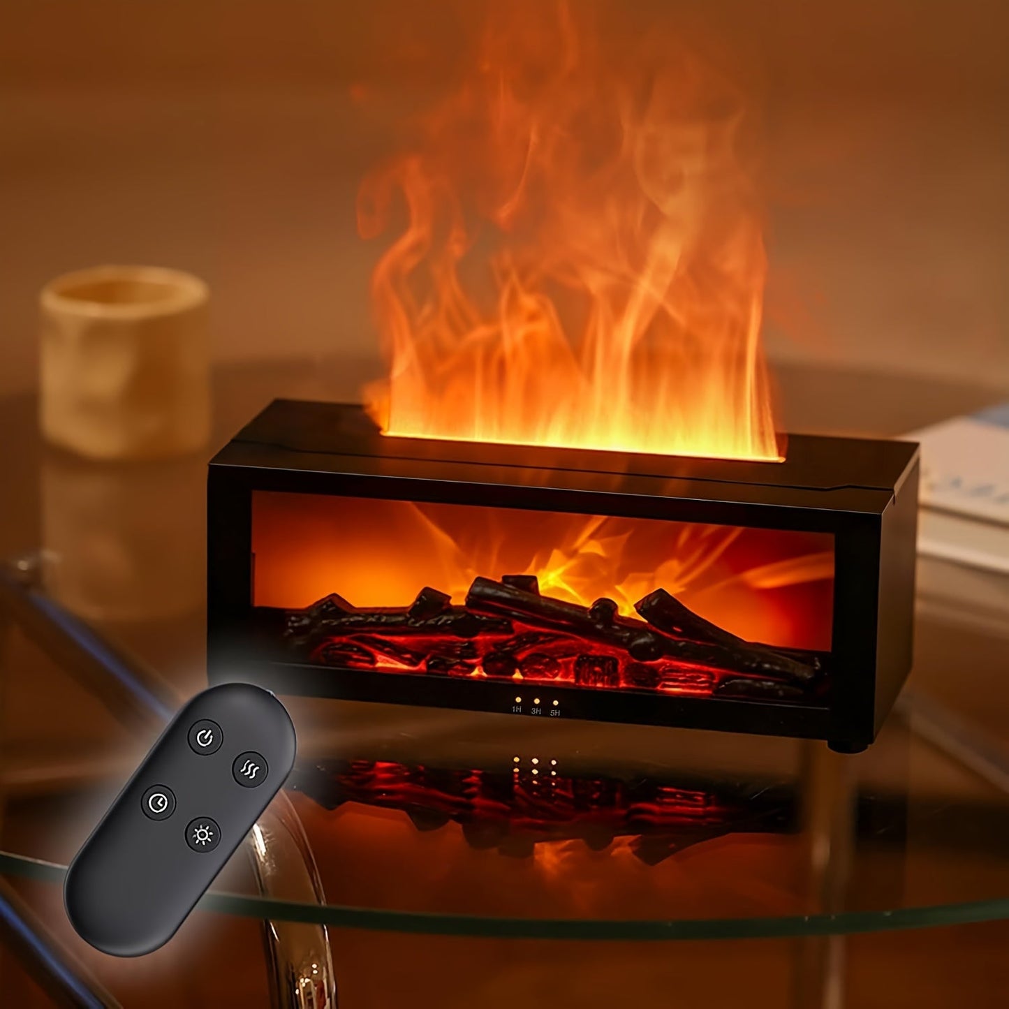 מפיץ ריח “אש מדורה” 150 מ״ל — להבה מדומה, אווירה אמיתית