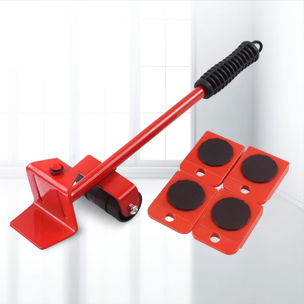 סט עזר להובלת רהיטים - מנוף הרמה + 4 בסיסים עם גלגלים