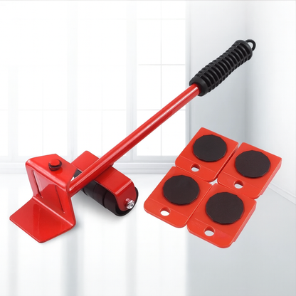 סט עזר להובלת רהיטים - מנוף הרמה + 4 בסיסים עם גלגלים