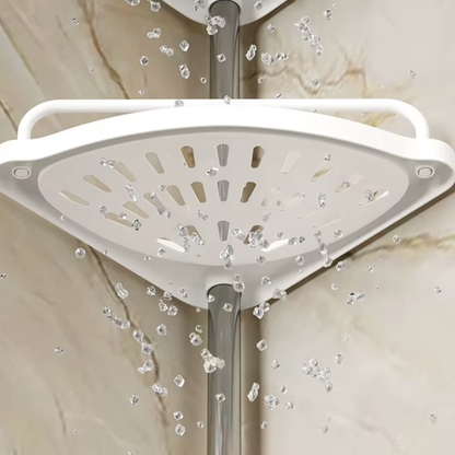 פינת אמבטיה נירוסטה – 4 מדפים בלי קדיחה