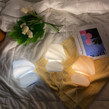 מנורת פטריה מזכוכית — תאורת לילה רכה לשידה ולסלון