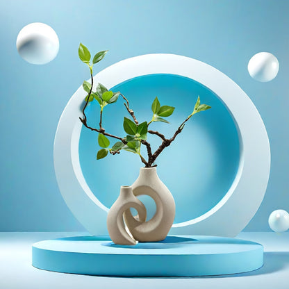 אגרטל קרמי אבסטרקטי – מינימליזם חם שמרכך את החלל