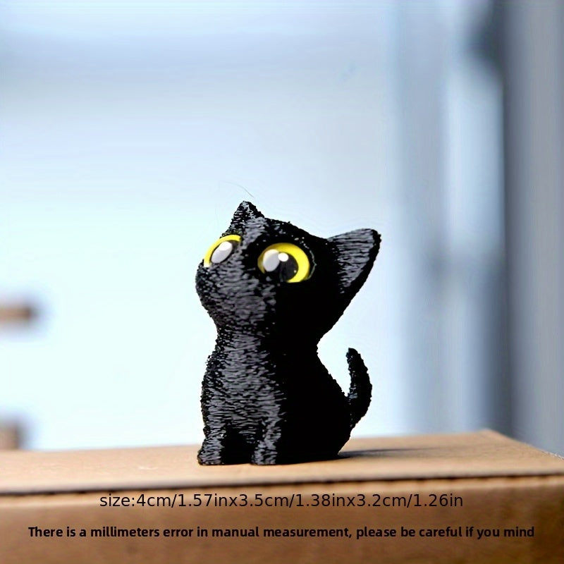 סט 5 חתולים קטנים מודפסים בתלת־ממד – עיניים “חיות”, חיוך על כל מדף