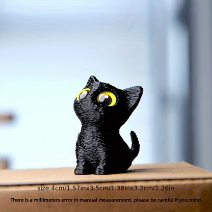 סט 5 חתולים קטנים מודפסים בתלת־ממד – עיניים “חיות”, חיוך על כל מדף