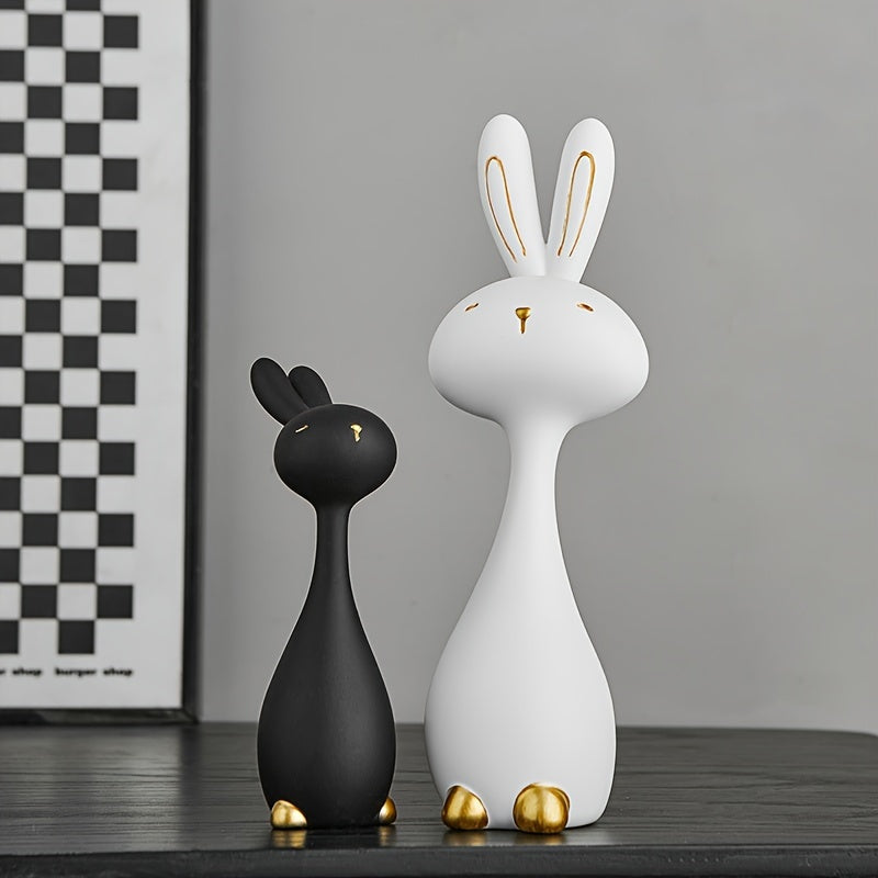 סט ארנבים מעוצבים — שחור ולבן, מינימליסטי ומחמם לב