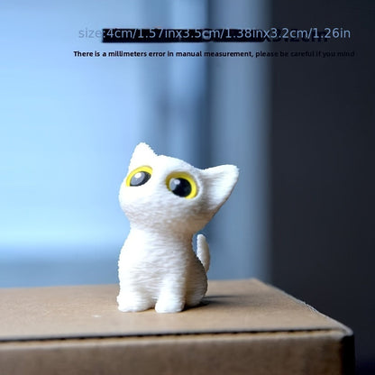 סט 5 חתולים קטנים מודפסים בתלת־ממד – עיניים “חיות”, חיוך על כל מדף