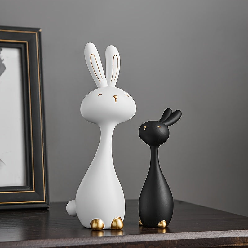 סט ארנבים מעוצבים — שחור ולבן, מינימליסטי ומחמם לב
