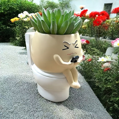 עציץ אסלה מעוצב משרף — מצחיק, שובה לב, ומרים כל פינה בבית