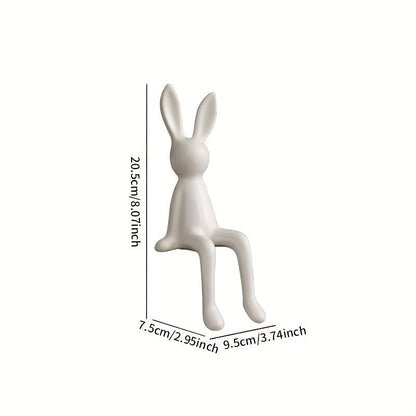 פסלון ארנב יושב – יופי עדין למדף, לשולחן ולמרפסת