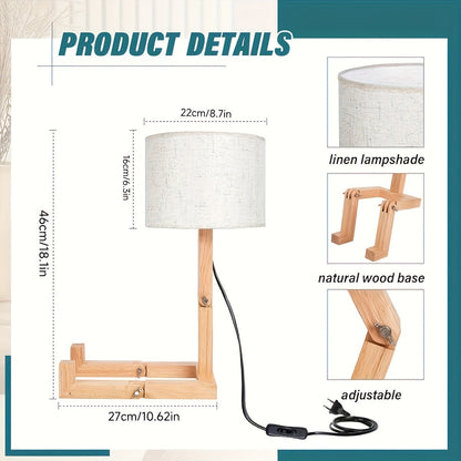 מנורת שולחן עץ מתכווננת – “יושבת”, “נשענת”, “עומדת” איך שבא לך