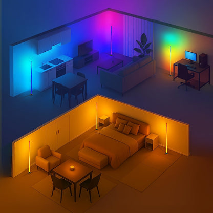 מנורת רצפה חכמה RGB – קיר שצובע את הערב