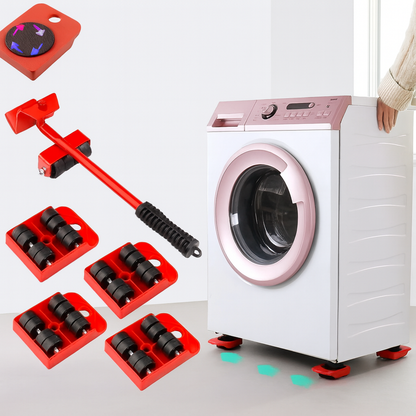 סט עזר להובלת רהיטים - מנוף הרמה + 4 בסיסים עם גלגלים