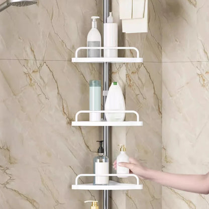 פינת אמבטיה נירוסטה – 4 מדפים בלי קדיחה