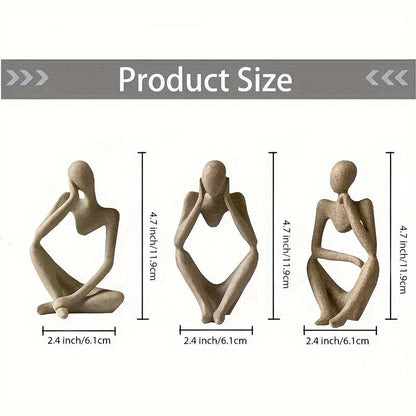 סט 3 פסלי “Thinker” — נקודת מחשבה לכל חלל