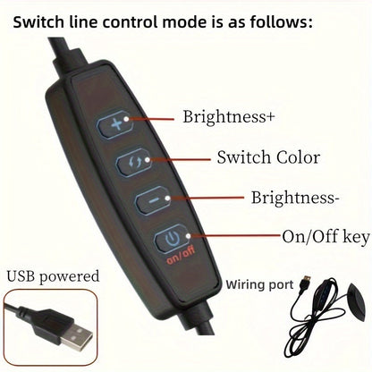 מנורת ספירלה מתכתית – דימר, 3 גווני אור, חיבור USB