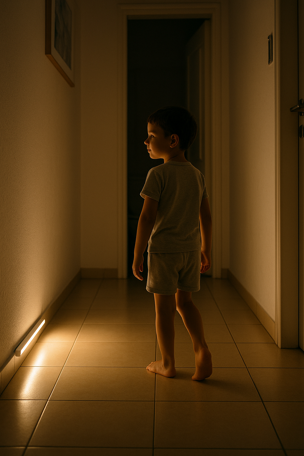 מקל תאורה חכם נטען - תאורה אוטומטית במסדרון בחשכה