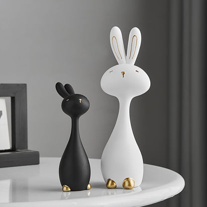 סט ארנבים מעוצבים — שחור ולבן, מינימליסטי ומחמם לב