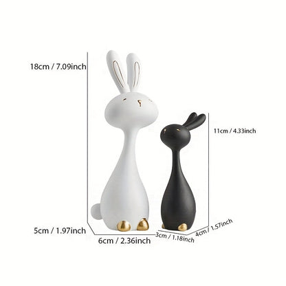 סט ארנבים מעוצבים — שחור ולבן, מינימליסטי ומחמם לב