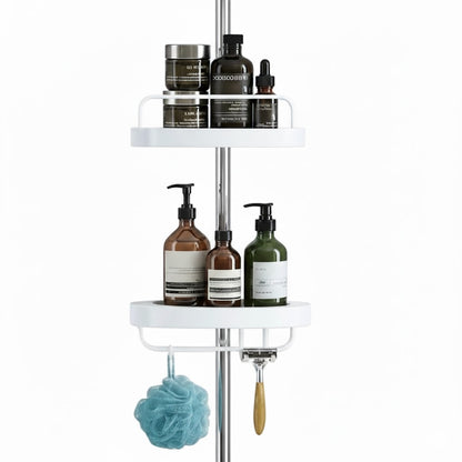 פינת אמבטיה נירוסטה – 4 מדפים בלי קדיחה